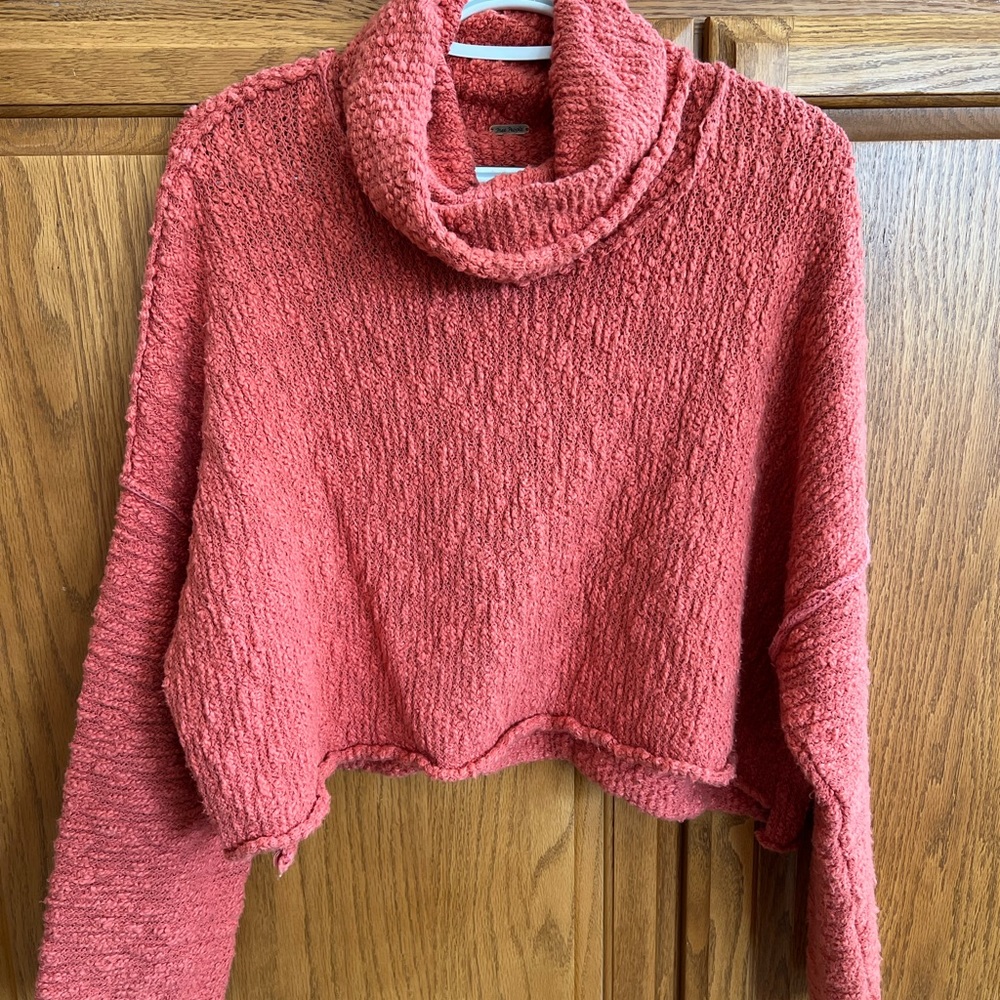 Free People Cropped Turtle Neck Sweater